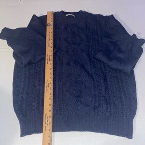 Scott and Charters Vintage cable knit sweater merino wool. Blue size 44